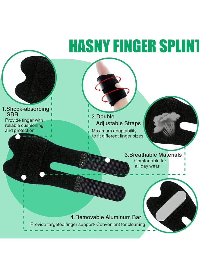 4 قطع من جبيرة الإبهام القابلة للتعديل، جبيرة إصبع الزناد لالتهاب المفاصل ودعم الأصابع وتقويم إصبع القدم جبائر الأصابع لجميع الأصابع وتخفيف الألم - Image 3